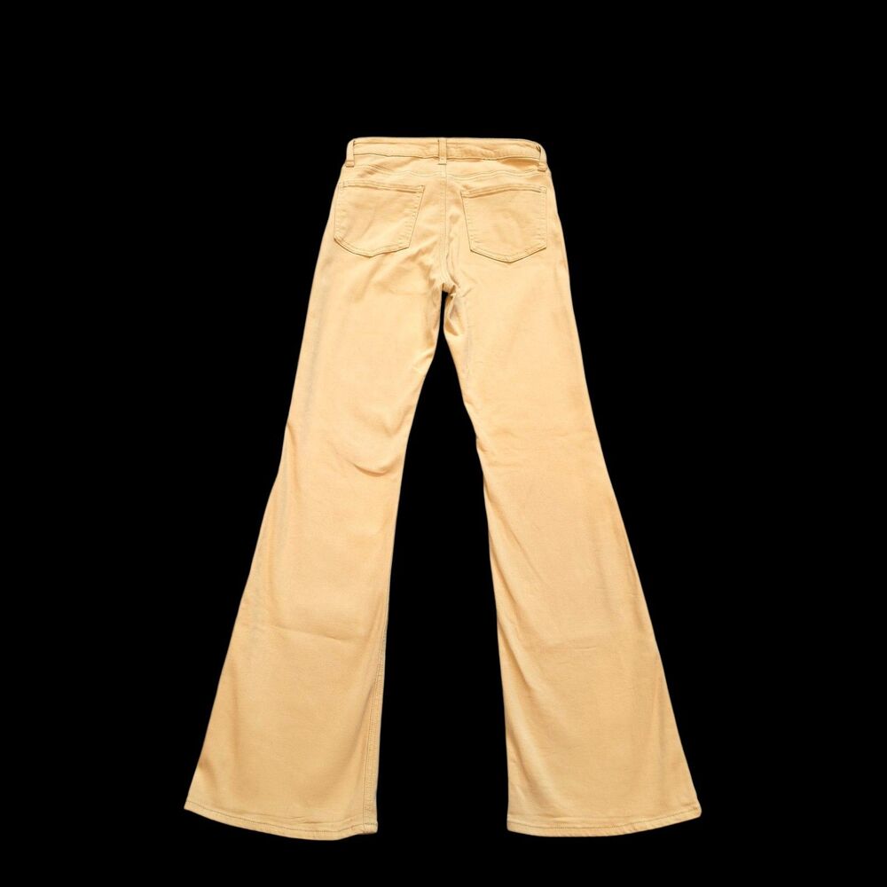 JBD Women's Dark Khaki Twill Flare Pants Size 28 GUC Stretch High Rise - Picture 2 of 6
